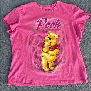Vintage Disney Pink Winnie The Pooh Short Sleeve Graphic Tee/T-Shirt Size XL